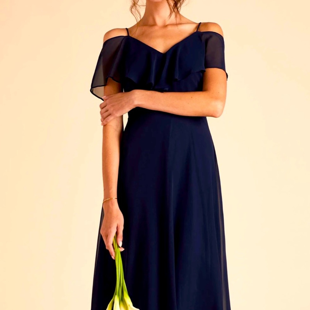 Birdy Grey Navy Blue Jane Convertible Bridesmaid Dress Sz L